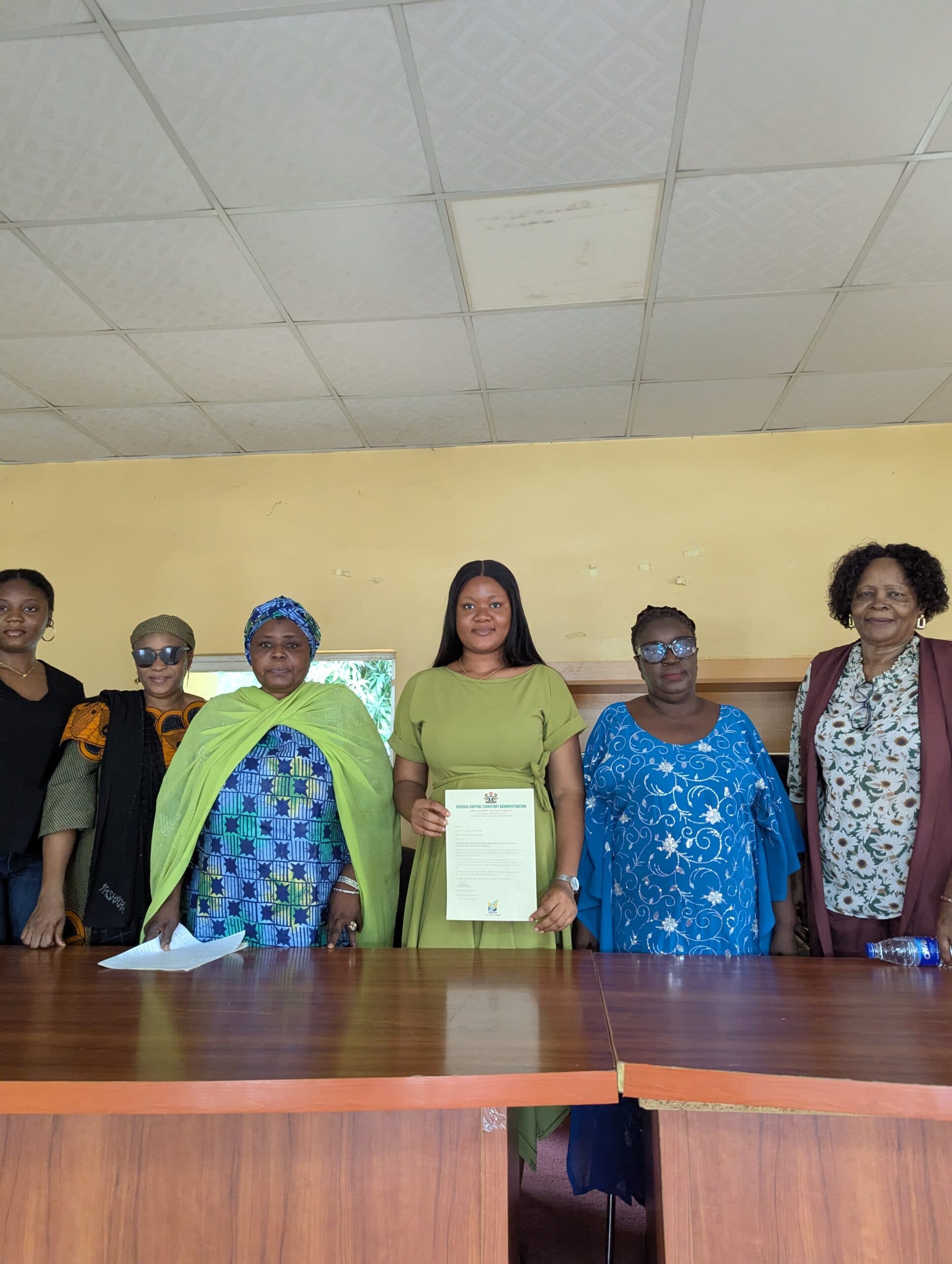 FWPIH receiving FCT Education Secretariat approval for the Menstrual Health Society